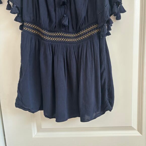 Lilly Pulitzer Women’s Navy Joelle Dress Boho Off The Shoulder Vacation Resort S - Picture 4 of 12